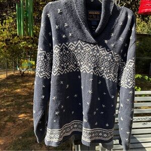 Woolrich Blue and Gray Knitwear Size L Snowflake